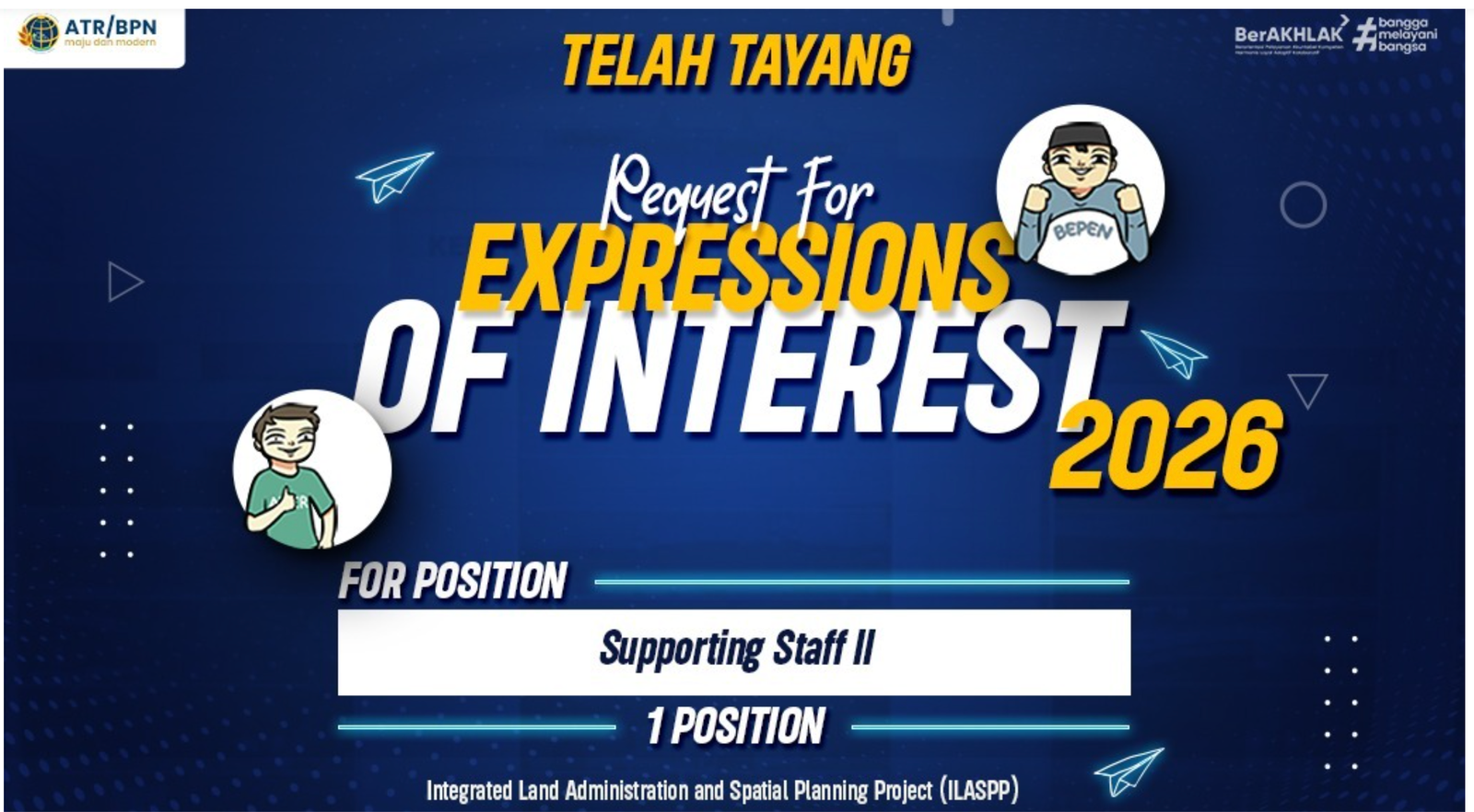 📢 Pengumuman Rekrutmen Supporting Staff II – Direktorat Landreform ATR/BPN Tahun 2026
