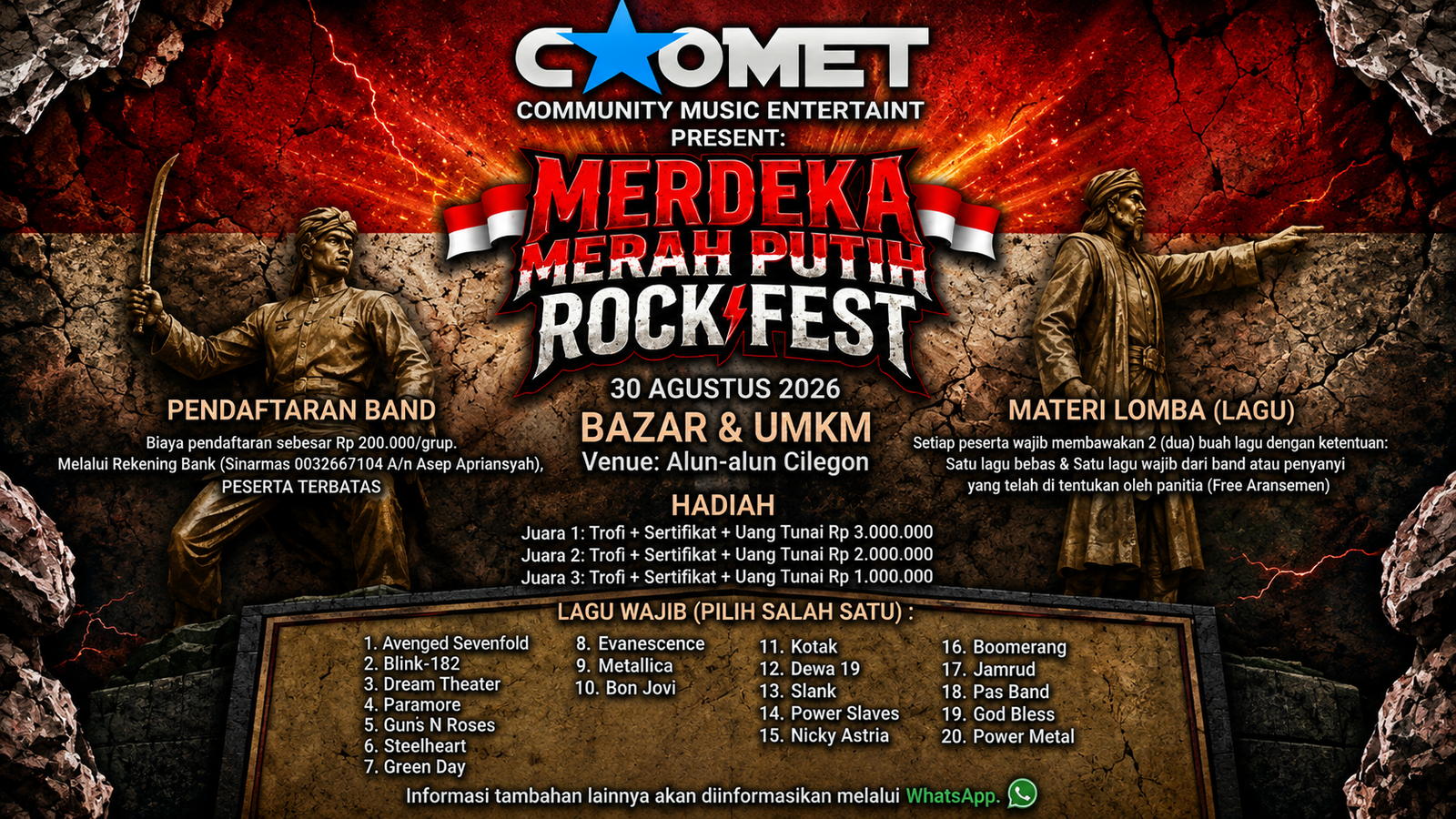 Merdeka Rock Fest 2026. Gambar dari IG @infoanyer dan dibuat ulang dengan AI.